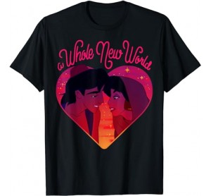 Disney Aladdin Whole New World Jasmine Heart Graphic T-Shirt T-Shirt